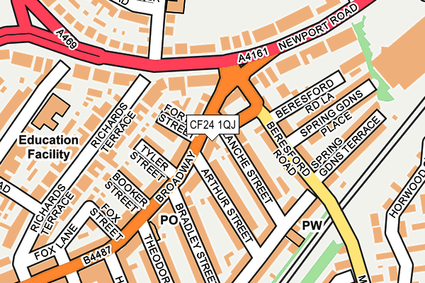 CF24 1QJ map - OS OpenMap – Local (Ordnance Survey)