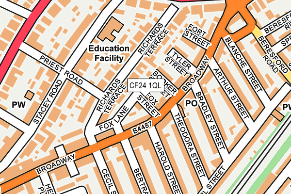 CF24 1QL map - OS OpenMap – Local (Ordnance Survey)