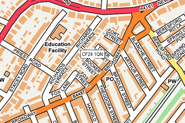 CF24 1QN map - OS OpenMap – Local (Ordnance Survey)