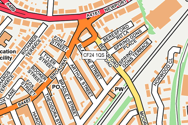 CF24 1QS map - OS OpenMap – Local (Ordnance Survey)