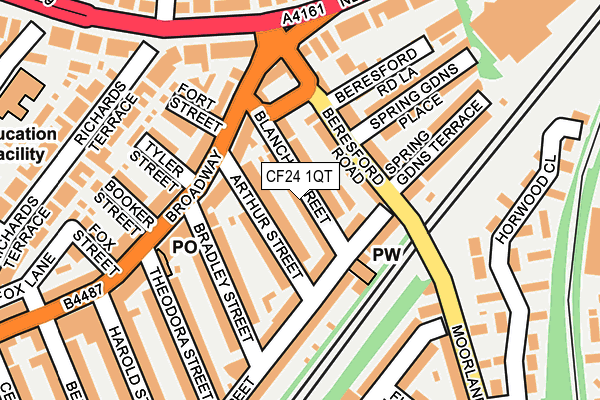 CF24 1QT map - OS OpenMap – Local (Ordnance Survey)