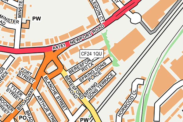 CF24 1QU map - OS OpenMap – Local (Ordnance Survey)