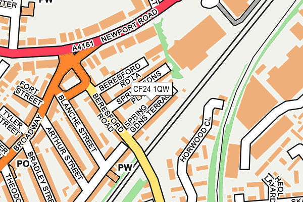 CF24 1QW map - OS OpenMap – Local (Ordnance Survey)