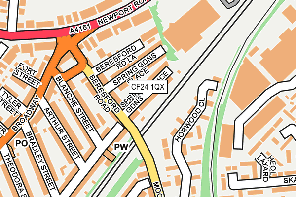 CF24 1QX map - OS OpenMap – Local (Ordnance Survey)