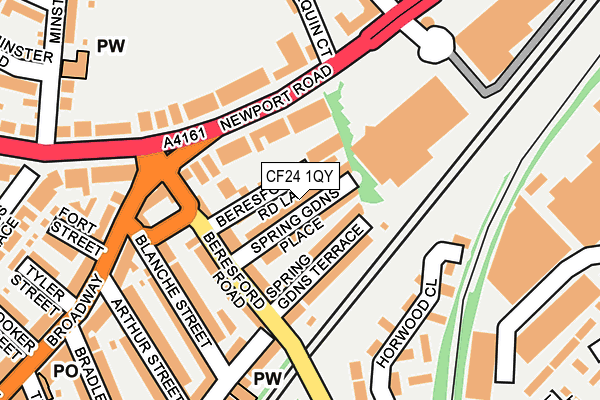 CF24 1QY map - OS OpenMap – Local (Ordnance Survey)