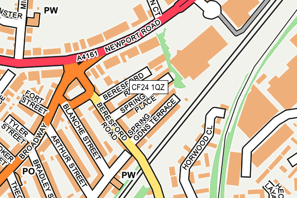 CF24 1QZ map - OS OpenMap – Local (Ordnance Survey)