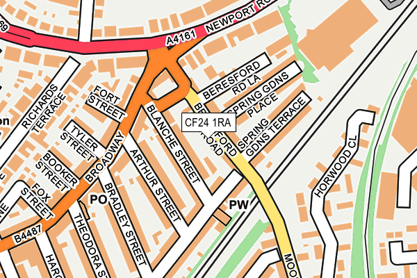 CF24 1RA map - OS OpenMap – Local (Ordnance Survey)