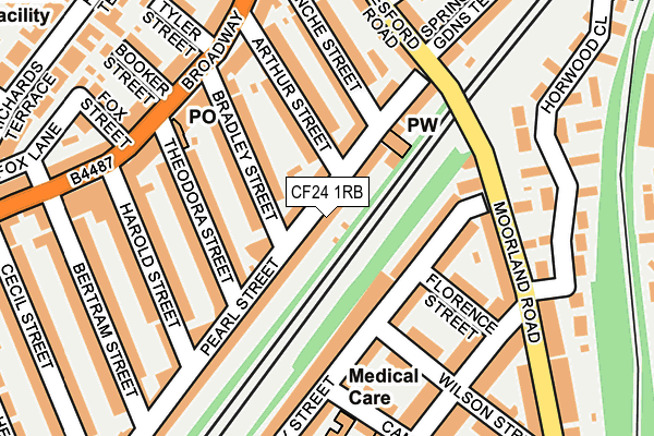 CF24 1RB map - OS OpenMap – Local (Ordnance Survey)