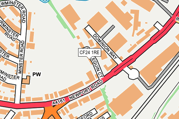 CF24 1RE map - OS OpenMap – Local (Ordnance Survey)