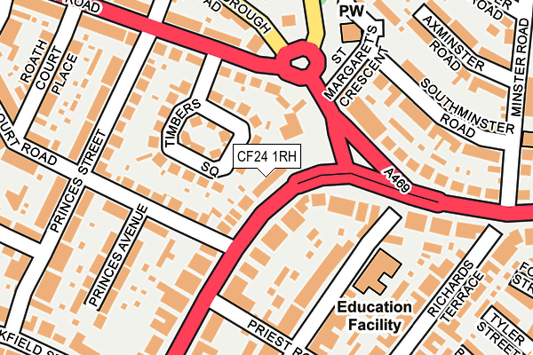 CF24 1RH map - OS OpenMap – Local (Ordnance Survey)