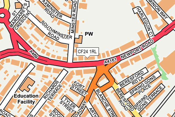 CF24 1RL map - OS OpenMap – Local (Ordnance Survey)