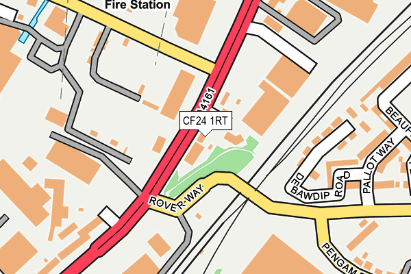 CF24 1RT map - OS OpenMap – Local (Ordnance Survey)
