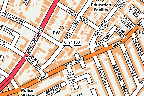 CF24 1SD map - OS OpenMap – Local (Ordnance Survey)