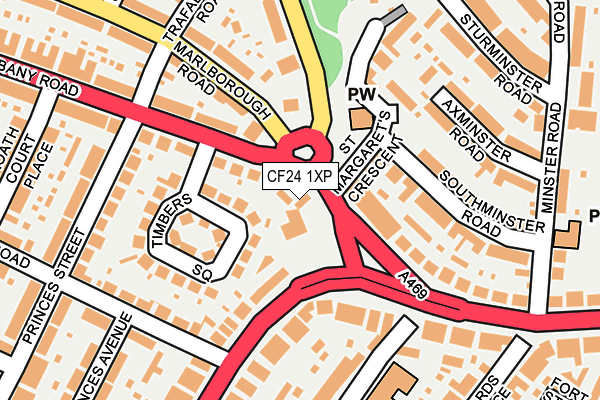 CF24 1XP map - OS OpenMap – Local (Ordnance Survey)