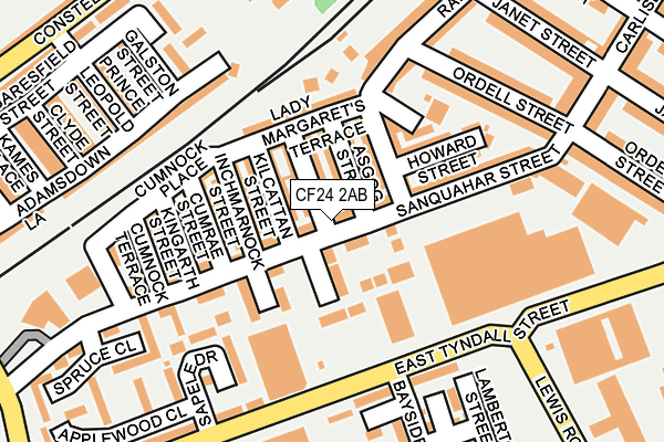 CF24 2AB map - OS OpenMap – Local (Ordnance Survey)