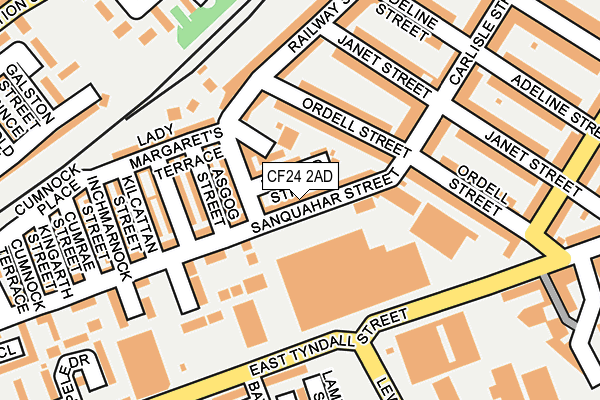 CF24 2AD map - OS OpenMap – Local (Ordnance Survey)