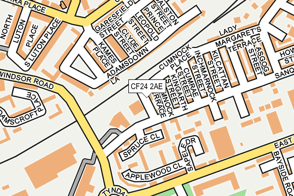 CF24 2AE map - OS OpenMap – Local (Ordnance Survey)