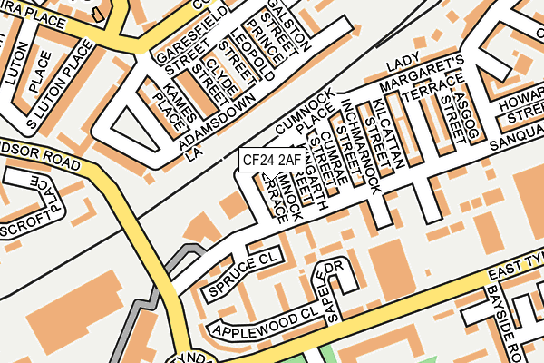 CF24 2AF map - OS OpenMap – Local (Ordnance Survey)