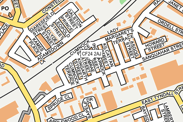 CF24 2AJ map - OS OpenMap – Local (Ordnance Survey)