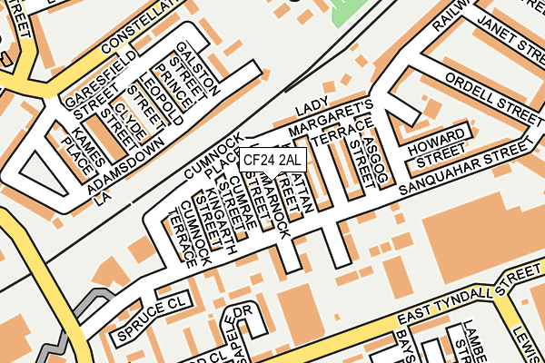 CF24 2AL map - OS OpenMap – Local (Ordnance Survey)