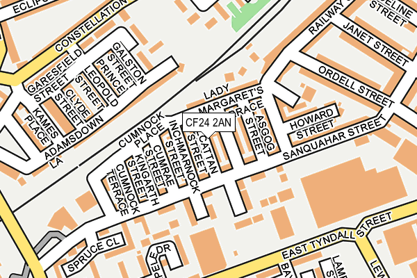 CF24 2AN map - OS OpenMap – Local (Ordnance Survey)