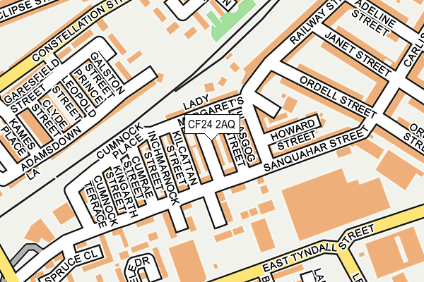 CF24 2AQ map - OS OpenMap – Local (Ordnance Survey)