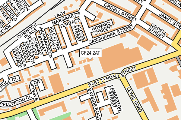 CF24 2AT map - OS OpenMap – Local (Ordnance Survey)