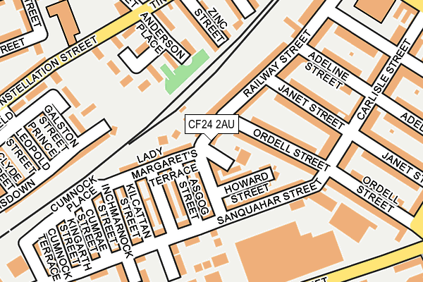 CF24 2AU map - OS OpenMap – Local (Ordnance Survey)