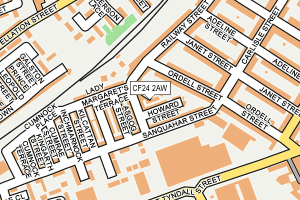 CF24 2AW map - OS OpenMap – Local (Ordnance Survey)