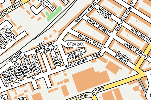 CF24 2AX map - OS OpenMap – Local (Ordnance Survey)