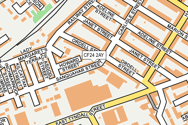 CF24 2AY map - OS OpenMap – Local (Ordnance Survey)