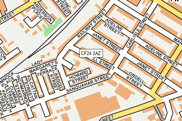 CF24 2AZ map - OS OpenMap – Local (Ordnance Survey)