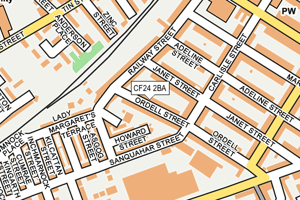 CF24 2BA map - OS OpenMap – Local (Ordnance Survey)