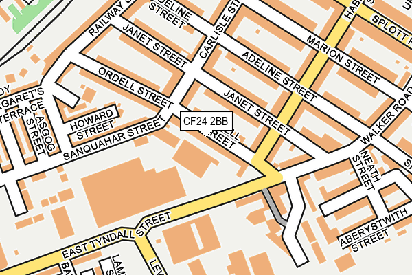 CF24 2BB map - OS OpenMap – Local (Ordnance Survey)