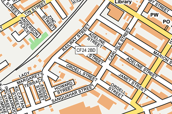 CF24 2BD map - OS OpenMap – Local (Ordnance Survey)