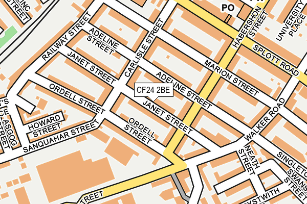 CF24 2BE map - OS OpenMap – Local (Ordnance Survey)