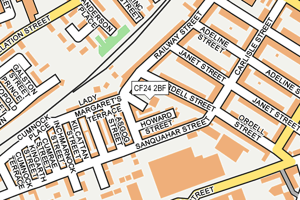 CF24 2BF map - OS OpenMap – Local (Ordnance Survey)