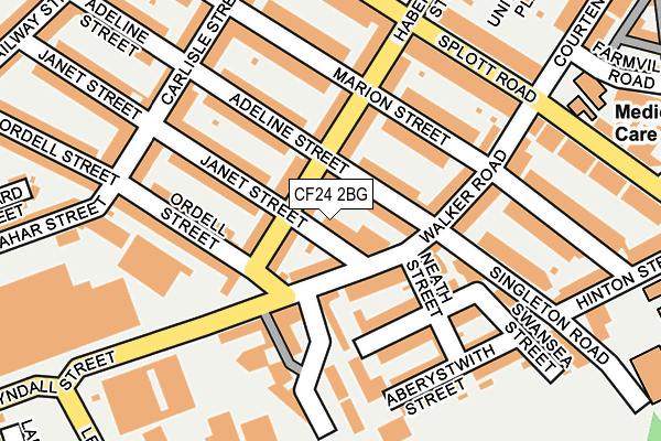 CF24 2BG map - OS OpenMap – Local (Ordnance Survey)