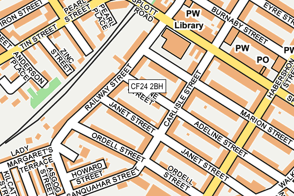 CF24 2BH map - OS OpenMap – Local (Ordnance Survey)