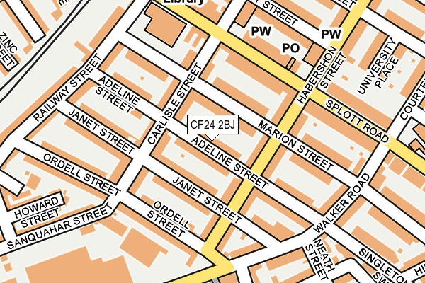 CF24 2BJ map - OS OpenMap – Local (Ordnance Survey)