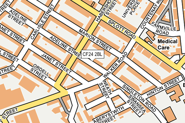 CF24 2BL map - OS OpenMap – Local (Ordnance Survey)