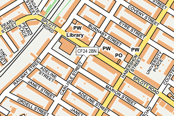 CF24 2BN map - OS OpenMap – Local (Ordnance Survey)
