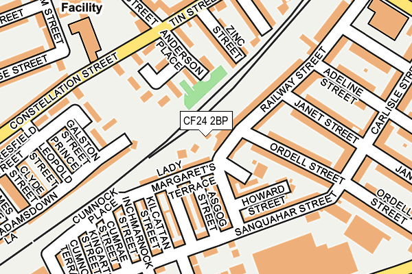 CF24 2BP map - OS OpenMap – Local (Ordnance Survey)