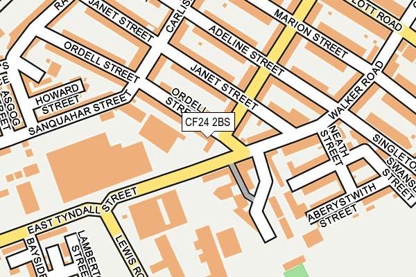 CF24 2BS map - OS OpenMap – Local (Ordnance Survey)