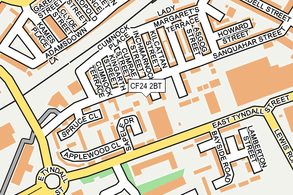 CF24 2BT map - OS OpenMap – Local (Ordnance Survey)