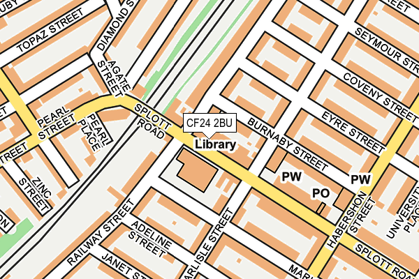 CF24 2BU map - OS OpenMap – Local (Ordnance Survey)