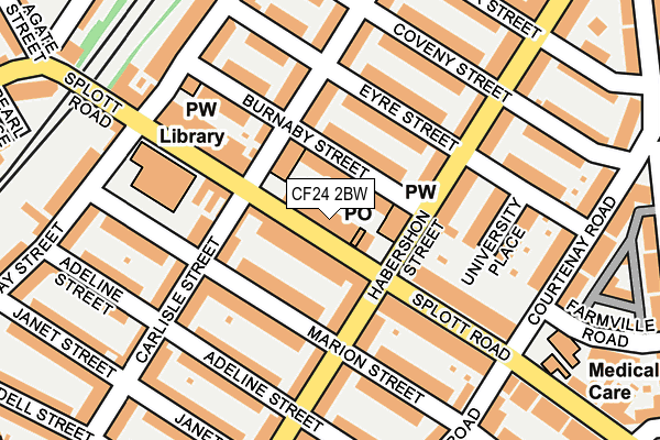 CF24 2BW map - OS OpenMap – Local (Ordnance Survey)