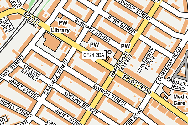 CF24 2DA map - OS OpenMap – Local (Ordnance Survey)