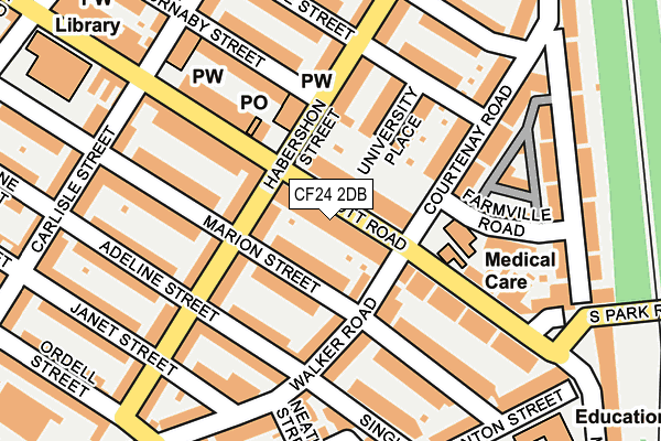 CF24 2DB map - OS OpenMap – Local (Ordnance Survey)