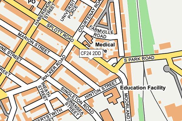 CF24 2DD map - OS OpenMap – Local (Ordnance Survey)